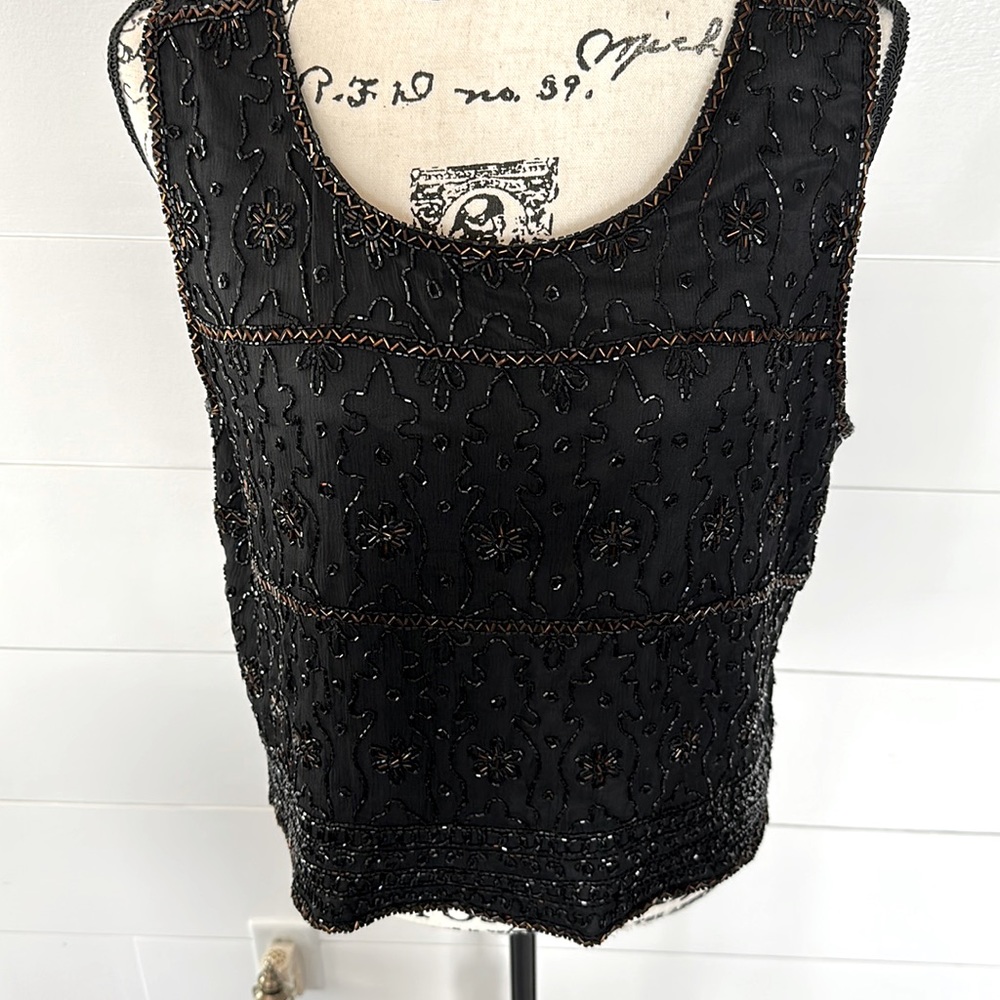 Vintage Scala Beaded Top, XL